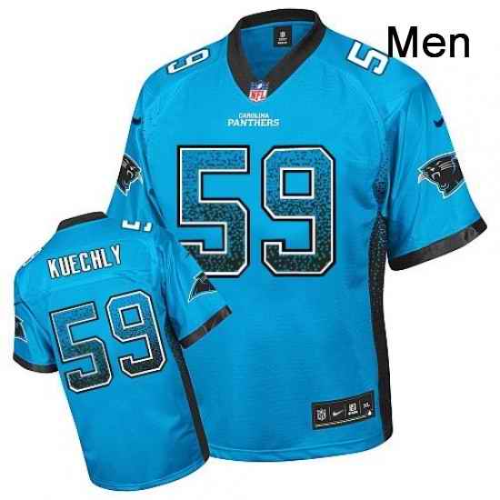 Mens Nike Carolina Panthers 59 Luke Kuechly Elite Blue Drift Fashion NFL Jersey